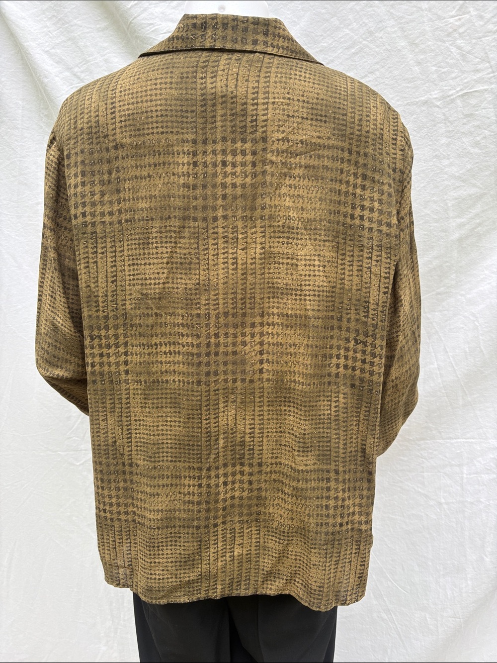 Jones New York Olive Brown Houndstooth Button-Up Blouse - Picture 11 of 11